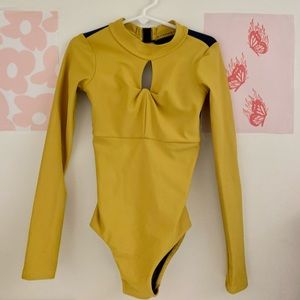 FIVE DANCEWEAR honey yellow with navy cutout Leo